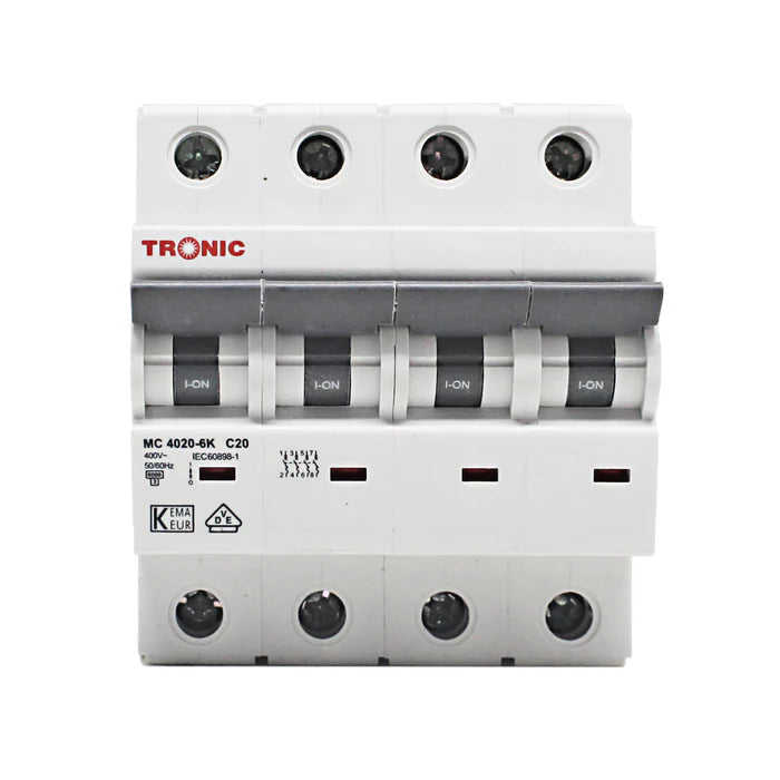 Miniature Circuit Breaker 4 Pole 6KA 20Amp