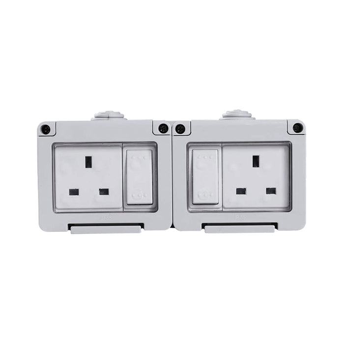 Prise double étanche IP55 – 13A, 2 postes